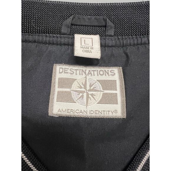 IBM Logo V Neck Pullover Windbreaker Golf Jacket Men Large Black Tech AI Nerd - Picture 2 of 11